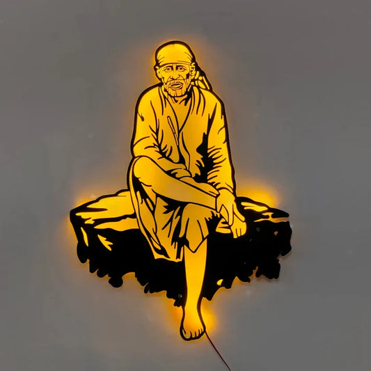 Sai Baba LED Metal Wall Decor
