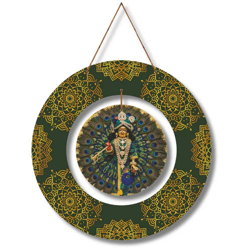 Shree Krishna ji Peacock Glory Wall Hanging