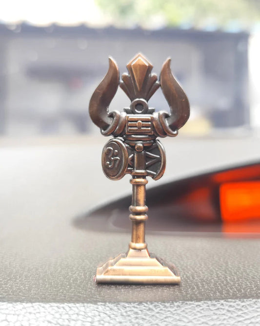 Shiv Trishul Idol with Damru & Om Symbol