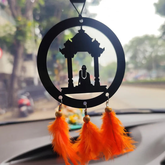 Shree Swami Samarth Car Hanging with Temple Frame