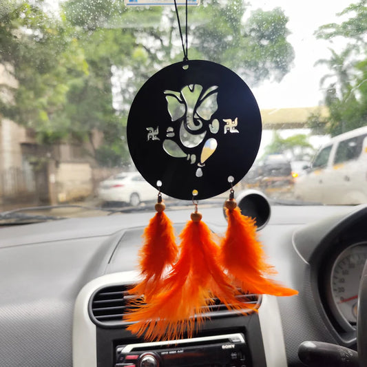 Ganpati Bappa Car Hanging with Swastik Design