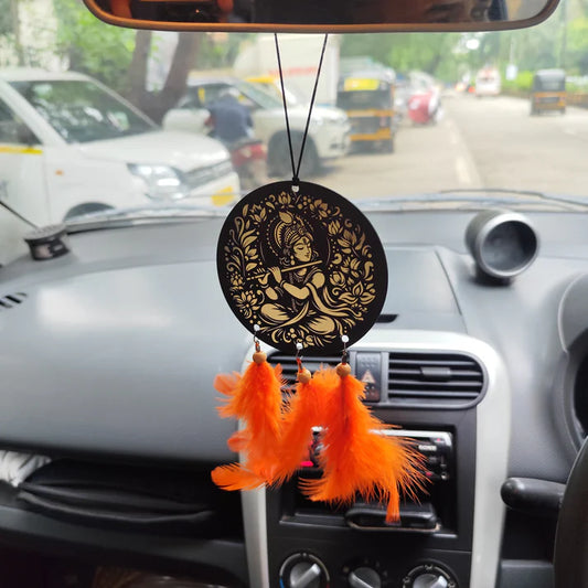 Shree Krishna Golden Car & Wall Hanging