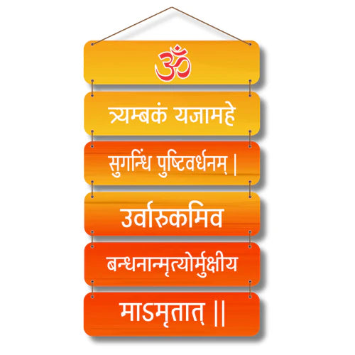 Mahamrityunjaya Mantra Wooden Wall Hanging