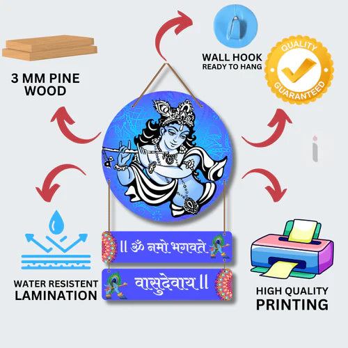 Om Namo Bhagavte Vasudevay Mantra Wall Hanging