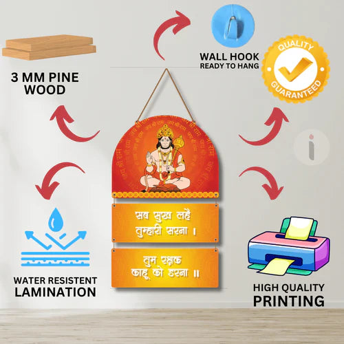 Lord Hanuman & Mantra Wall Hanging