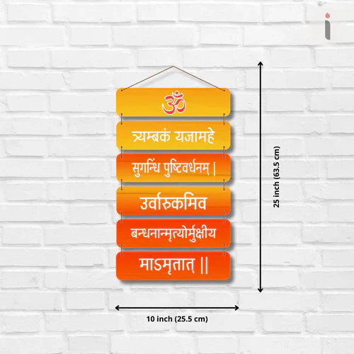 Mahamrityunjaya Mantra Wooden Wall Hanging