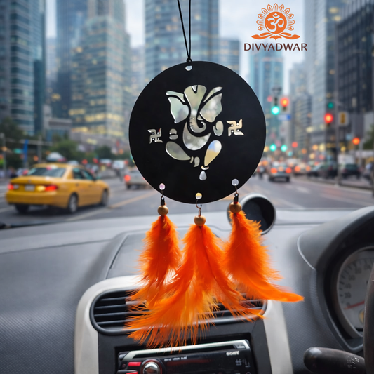 Ganpati Bappa Car Hanging with Swastik Design